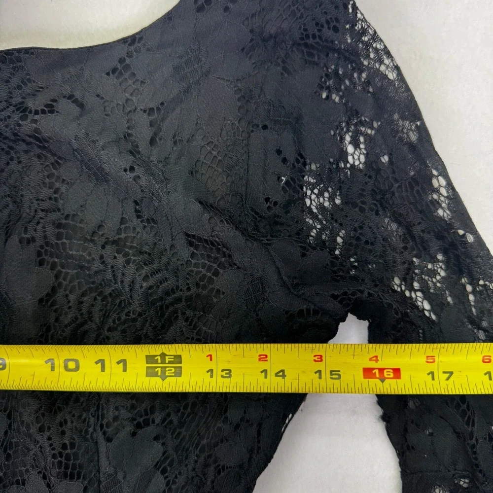 Lulus Lace Party‎ Dress Bell Sleeve Cocktail Little Black Dress S